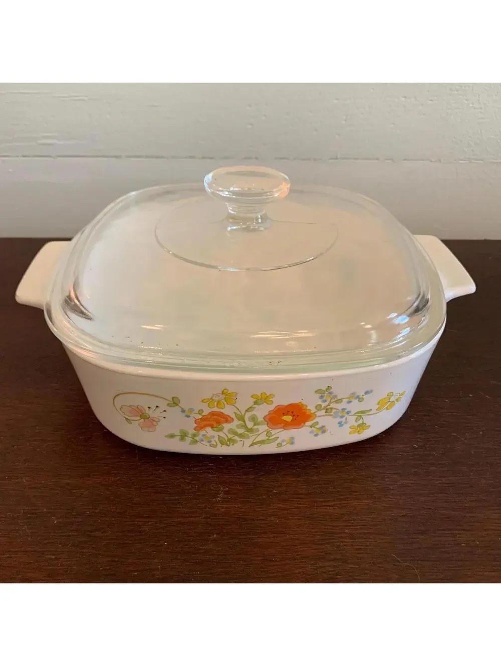Corning Ware Wildflower 2 Quart Casserole (A-2-b) with Lid (A-9-c)